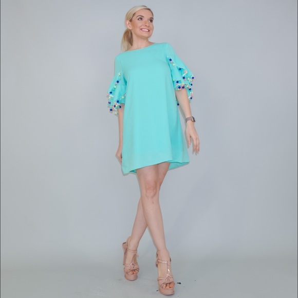 Mint Ruffle Sleeve Day Dress - Picture 9 of 13